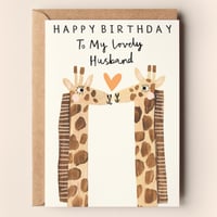 Image of Giraffe Husband Birthday Card