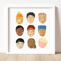 Image of Boys Faces Print 