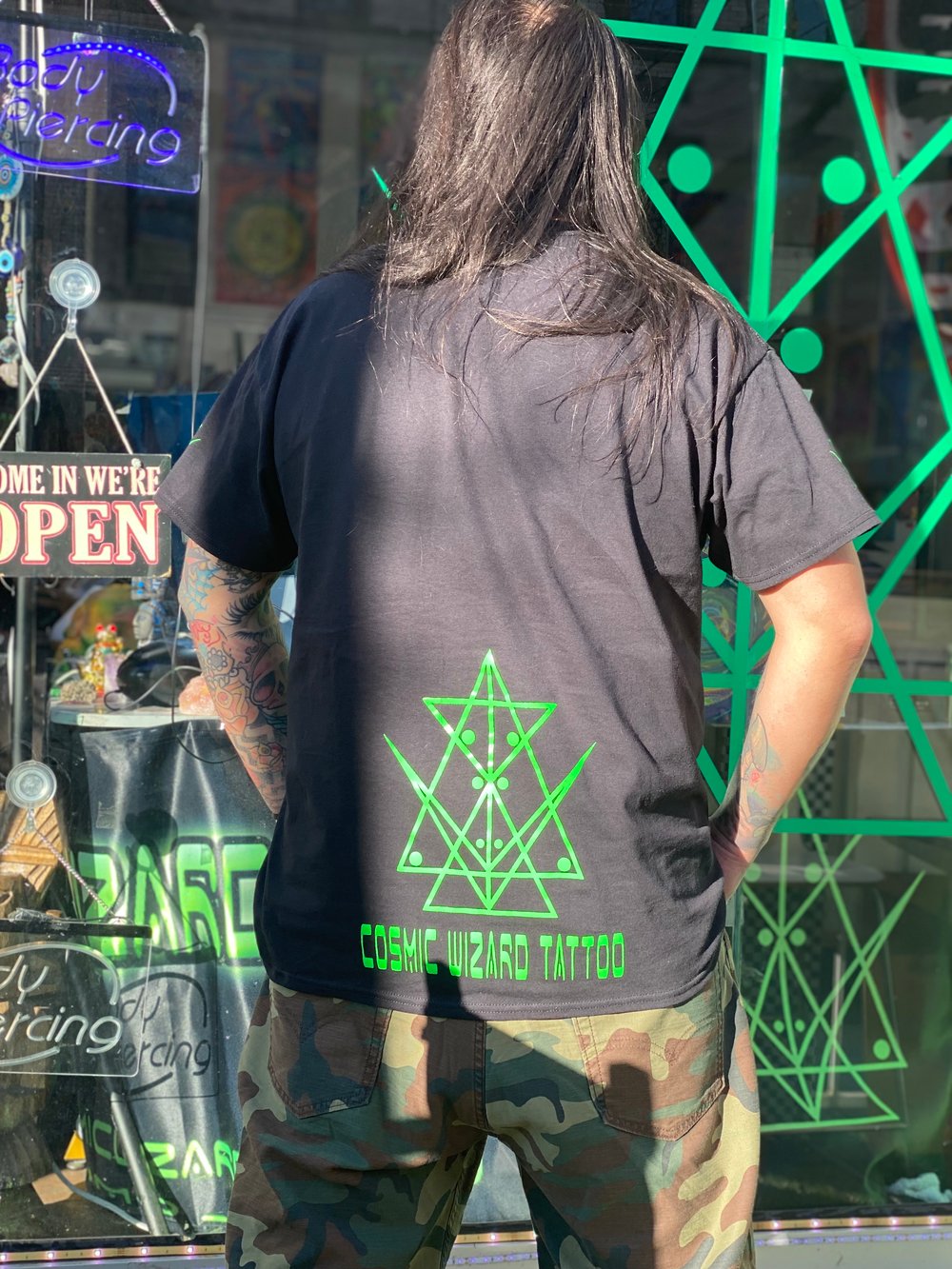 Cosmic Wizard Tattoo - UV Reactive Shirt.