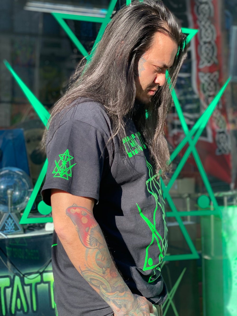 Cosmic Wizard Tattoo - UV Reactive Shirt.
