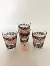 Pink and Black Mid Century Shot Glasses