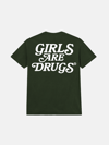 GIRLS ARE DRUGS® TEE - MOSS GREEN / WHITE