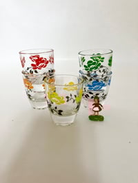 Colourful Flower Patterned Shot Glasses
