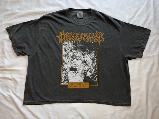 "SEEP INTO..." WOMEN'S / BOXY CUT T-SHIRT MUSTARD