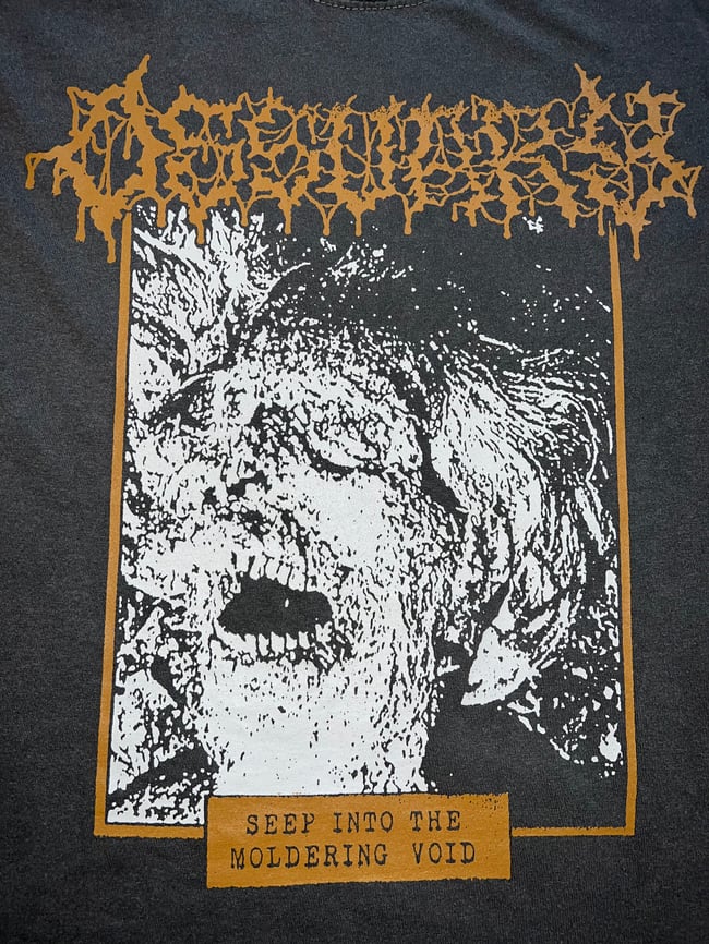 "SEEP INTO..." WOMEN'S / BOXY CUT T-SHIRT MUSTARD