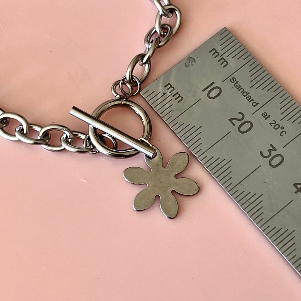 Image of Toggle Bracelet with a Flower charm