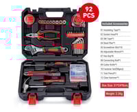Image 1 of Tool Kit 92Pcs Household Toolbox Multifunctional Hand Tools Set Hard Carrying Case