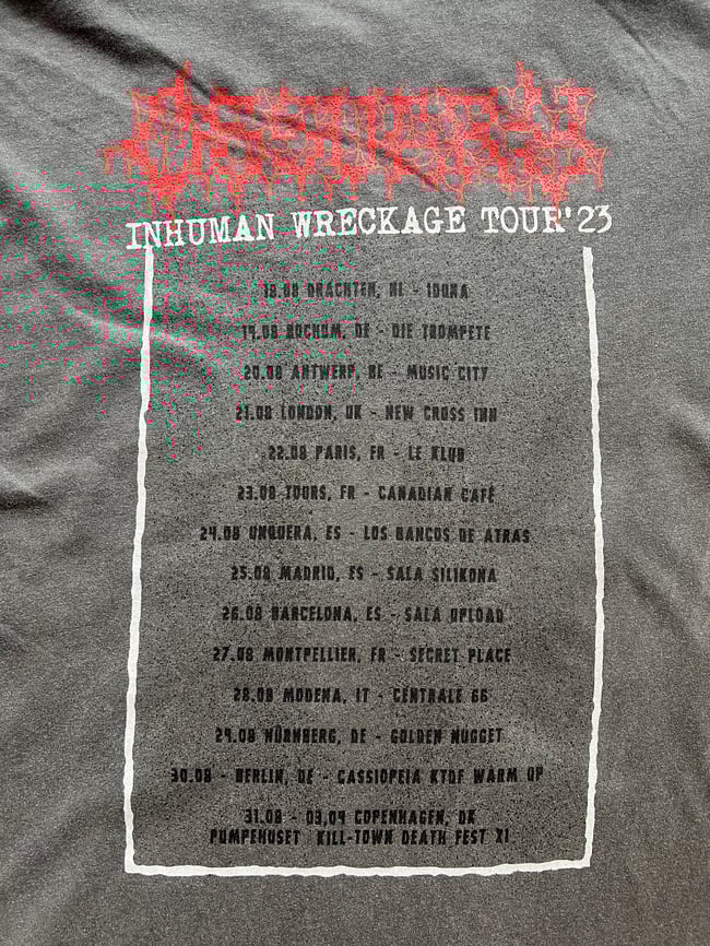 "INHUMAN WRECKAGE" EURO TOUR LS (XXL ONLY)