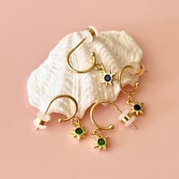 Image 4 of Twinkle Twinkle Half Hoops - Blue or Green