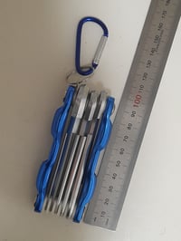 Image 2 of Portable Folding Hex Allen Key Wrench Hexagonal 8PCS with Carabiner Clip