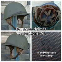 Image 3 of WWII M2 101st Airborne 506th Helmet Front Seam INLAND/Firestone Paratrooper Liner D-Day NCO