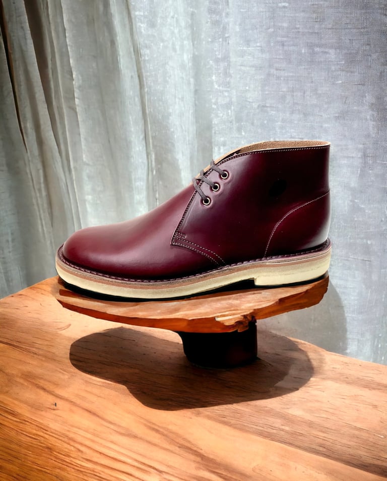 Jadd Horween chromexcel No.8 burgundy leather chukka boots made in England Image 3