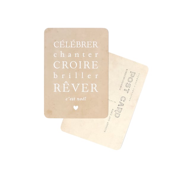 Image of Carte Postale CÉLÉBRER CHANTER CROIRE BRILLER RÊVER