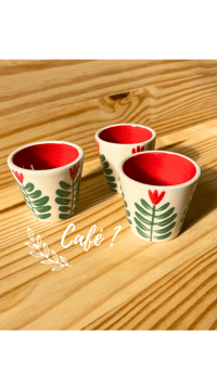 Image of Copo Peq. de Café  - Tulipa Green&Red