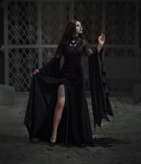 Image 3 of Black Mermaid wedding gown dress gothic