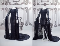 Image 1 of Navy Blue gothic wedding dress