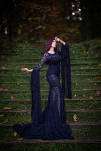 Image 3 of Navy Blue gothic wedding dress