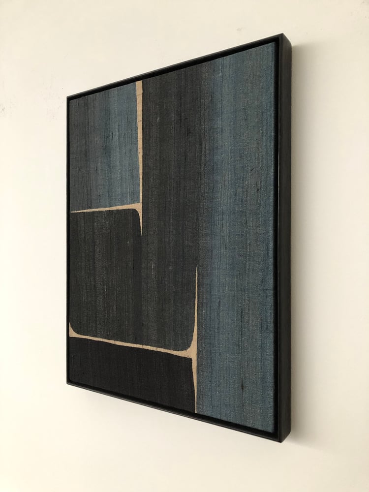 Image of collage in silk (blue)