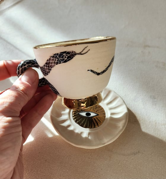 Image of Petite snake teacup & saucer