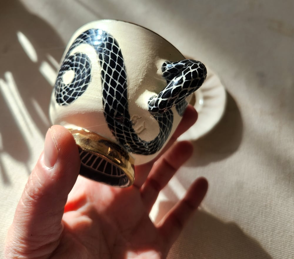 Image of Petite snake teacup & saucer