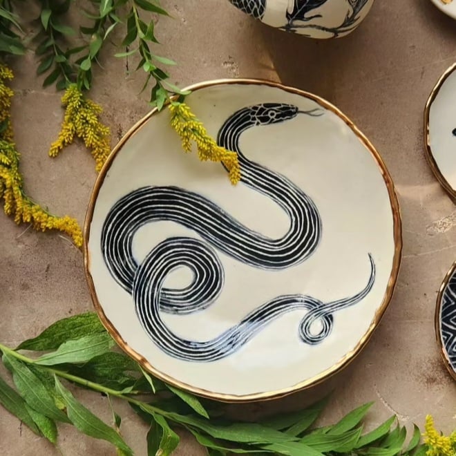 Image of Shallow snake bowls (sets of two)