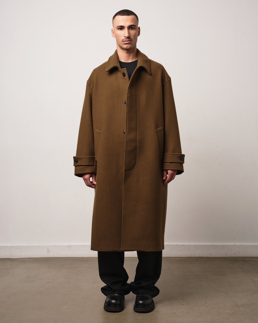 Image of Brown Wool Cashmere Overcoat