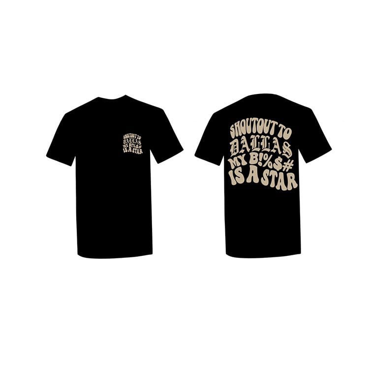 Image of DALLAS STAR TEE (BLK/CRM)