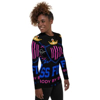 Image 4 of BOSSFITTED Black Neon Pink and Blue Women's Compression Shirt