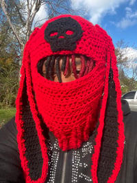 Drowsy| Red & Black Balaclava w Skull 