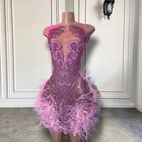 Image 1 of Vonda Feather Luxe Dress