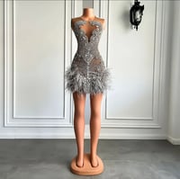 Image 2 of Vonda Feather Luxe Dress