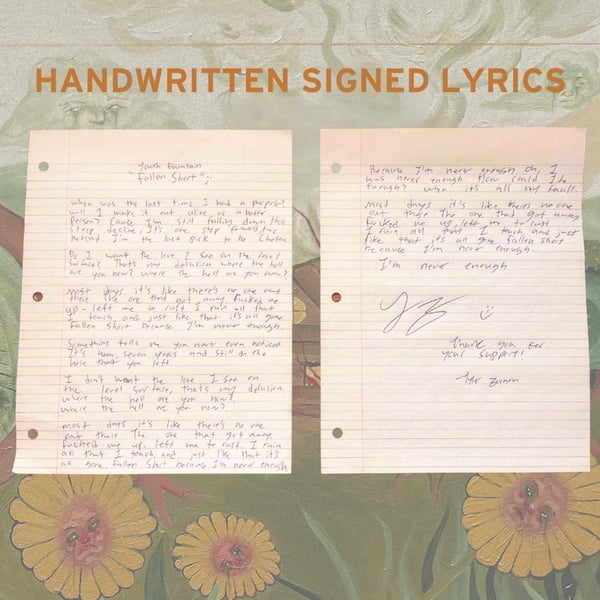 Image of Handwritten Signed Lyric Sheets