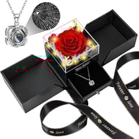 Real Rose with Necklace - Eternal Flower Rose