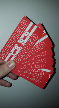 Image 2 of Pack of 25 10x5cm Sheffield United England Football/Ultras Stickers.