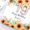 Sunflowers Birthday Card. Personalised Birthday Card for Her.