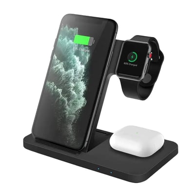 3-in-1 Fast Qi Wireless Charger Stand