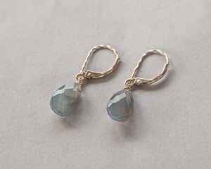 Image of 9ct gold Grey Moon stone earrings