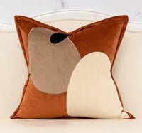 Image 1 of Lansha Dark Orange Decorative Velvet Throw Pillow Cover  