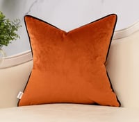 Image 3 of Yakin Burnt Orange Decorative Velvet Throw Pillow Cover