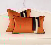 Image 2 of Yakin Burnt Orange Decorative Velvet Throw Pillow Cover