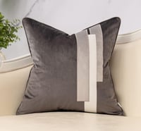 Image 1 of Yakin Dark Gray Decorative Velvet Throw Pillow Cover S