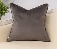 Image 2 of Yakin Dark Gray Decorative Velvet Throw Pillow Cover S