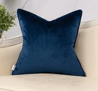 Image 2 of Yakin Navy Blue Decorative Velvet Throw Pillow Cover