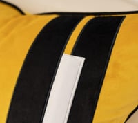 Image 4 of Yakin Yellow Decorative Velvet Throw Pillow Cover Striped Patchwork Cushion Case