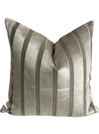 Image 1 of Sterlo Silver Gray Velvet Geometric Square Accent Throw Pillow Cover 