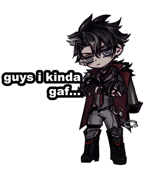 Image of genshin | wriothesley "guys i kinda gaf..." sticker (or charm)