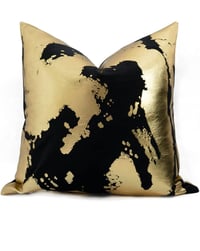Image 1 of Luxury Gold Foil Printing Pillow Cover Lagre Abstract Black Velvet Square Decoration Pillow Cover