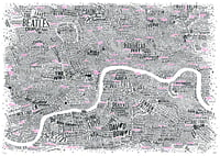 Image 3 of Music Map Of London (With Accent Colour)