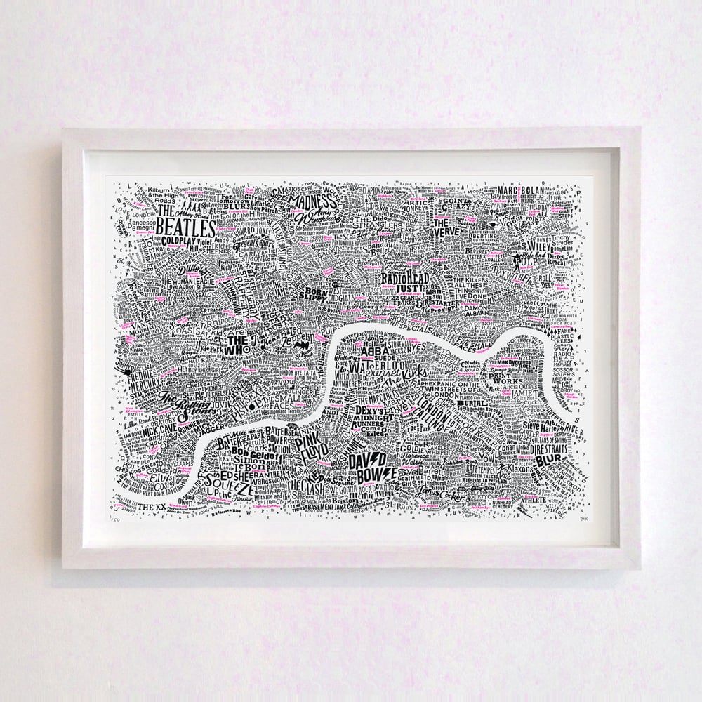 Music Map Of London (With Accent Colour)