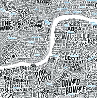 Image 4 of Music Map Of London (With Accent Colour)